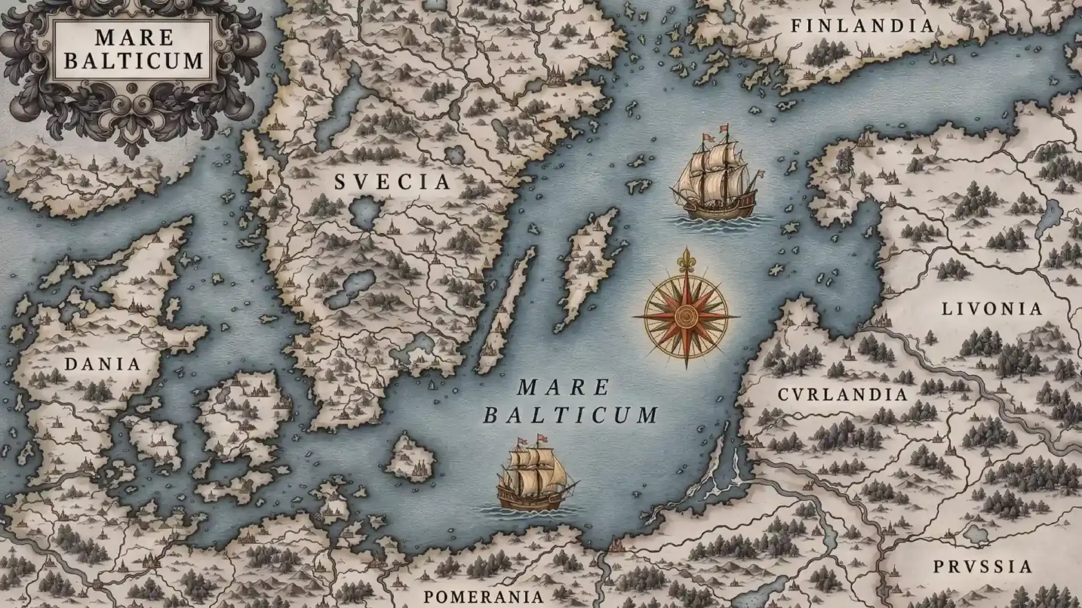 Mappa del Baltico nel Seicento